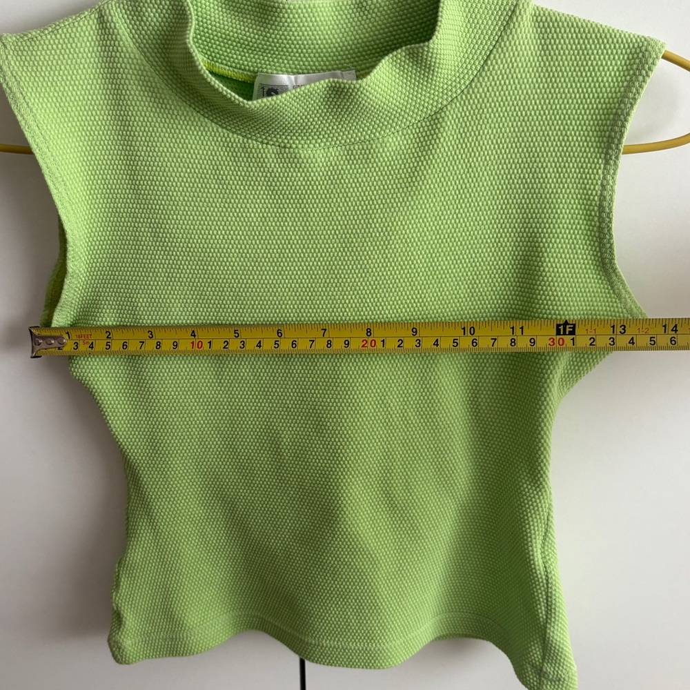Vintage Apple Green Waffle Crop Top - Picture 10 of 11